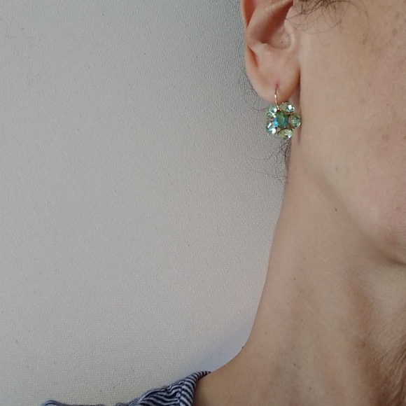 SWAROVSKI Chrysolite- Green / Rose Gold/ EARRINGS - Picture 3 of 4